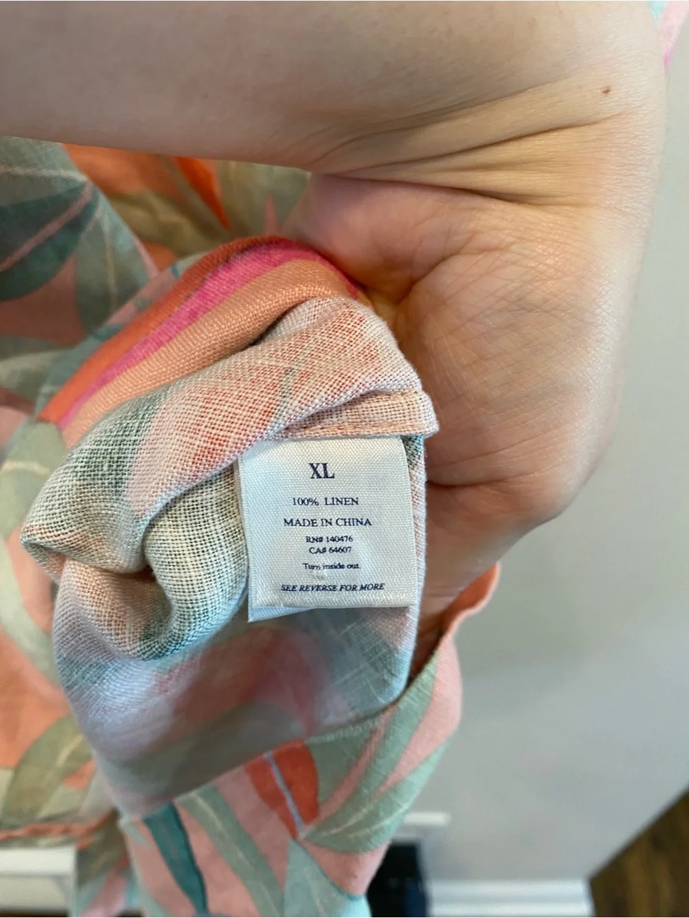 Faherty Alston dress 100% linen women’s size XL floral resort mini breathable
